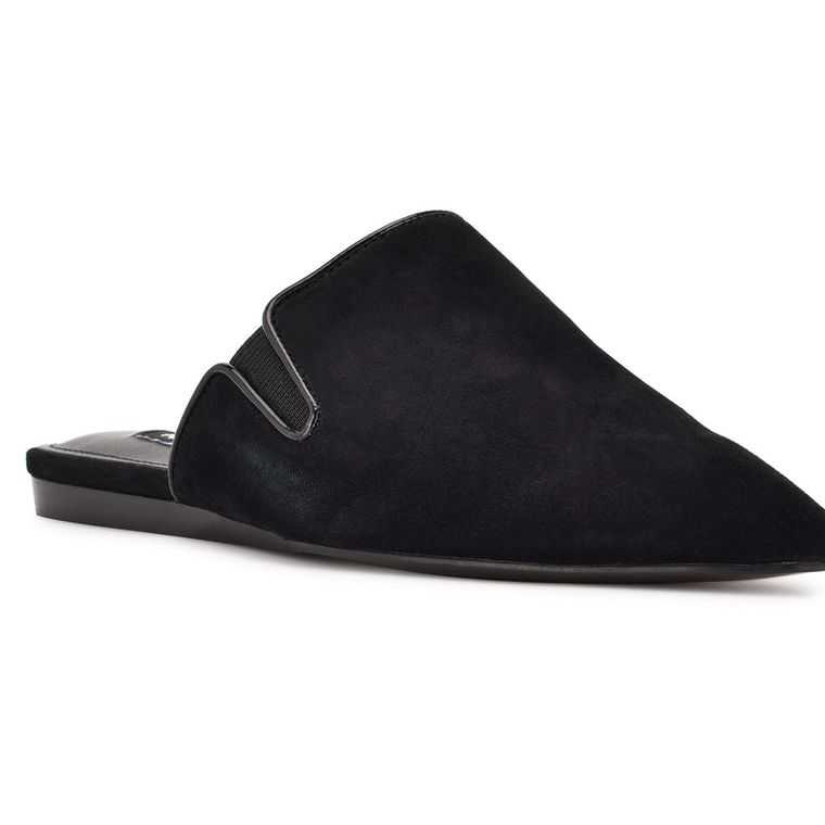 Nine West Freeda Pointy Puntera Mules Negras | 1537-YOBDE