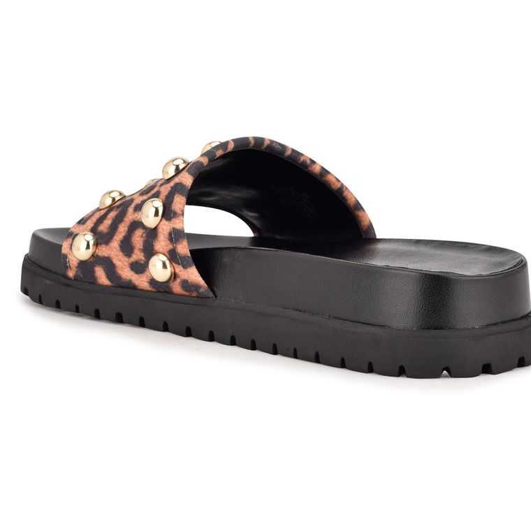 Nine West Freely Studded Planos Chanclas | 2674-KCZDS