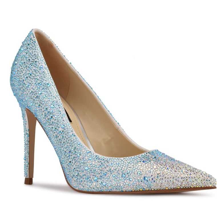 Nine West Fresh Rhinestone Pointy Puntera Pumps Blancas | 3169-FTBRV