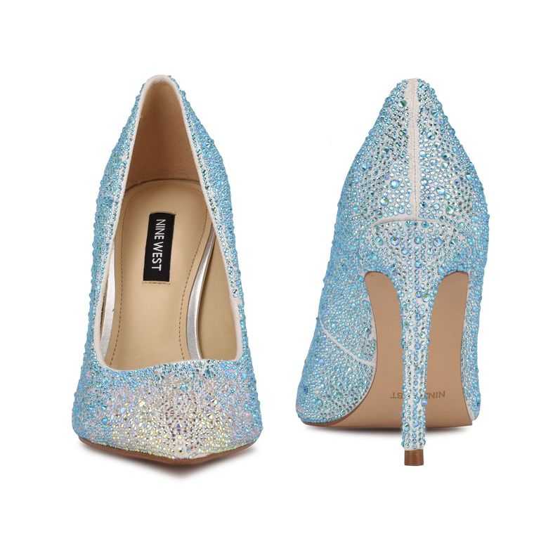 Nine West Fresh Rhinestone Pointy Puntera Pumps Blancas | 3169-FTBRV