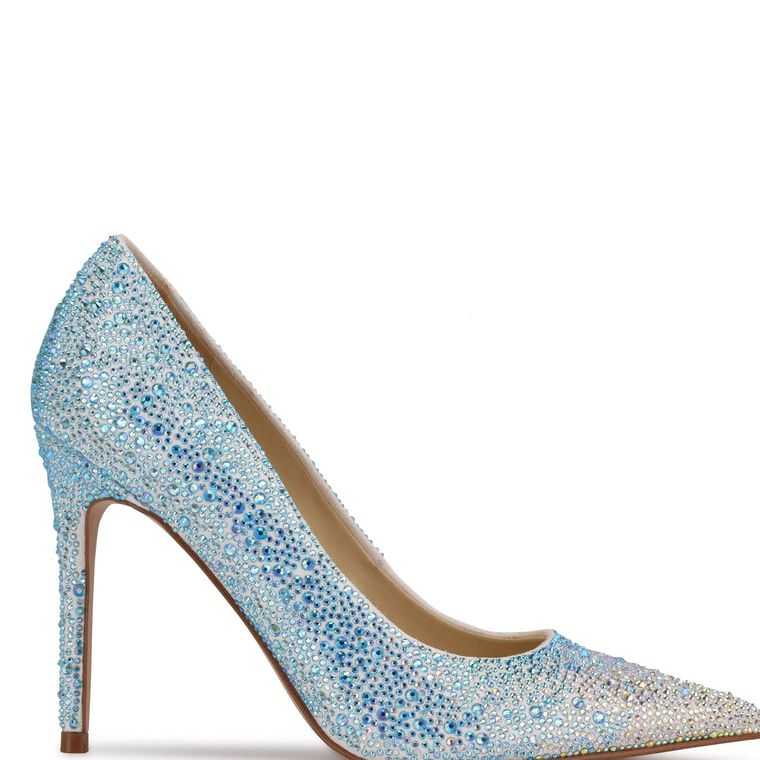 Nine West Fresh Rhinestone Pointy Puntera Pumps Blancas | 3169-FTBRV