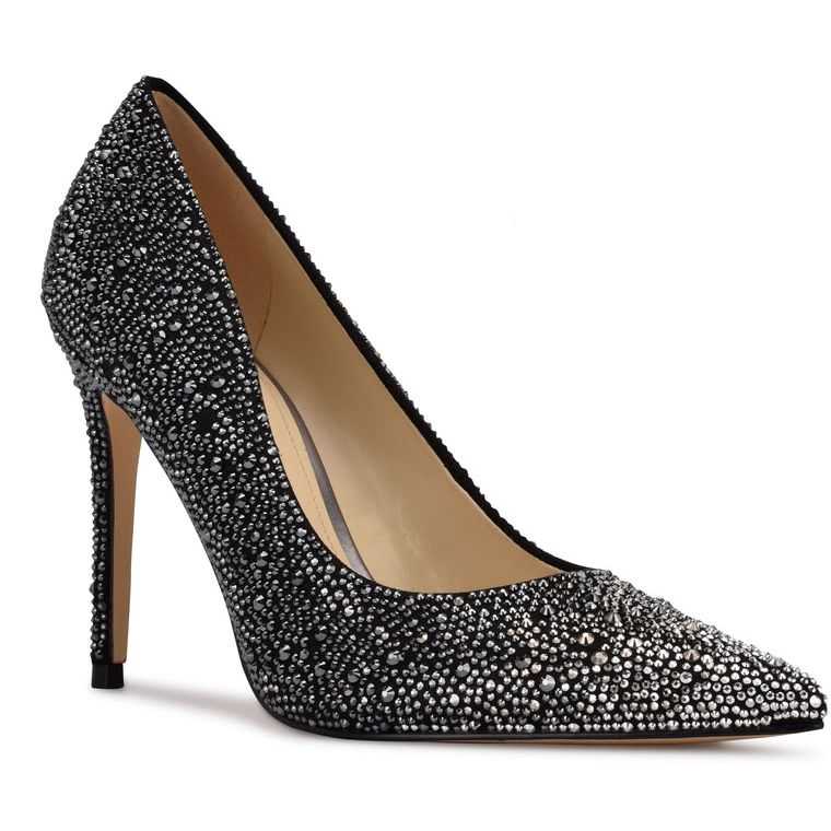 Nine West Fresh Rhinestone Pointy Puntera Pumps Negras | 7036-SELNZ