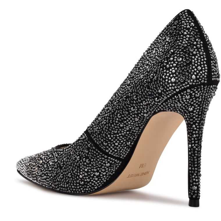 Nine West Fresh Rhinestone Pointy Puntera Pumps Negras | 7036-SELNZ