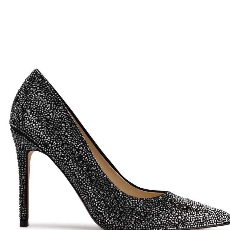 Nine West Fresh Rhinestone Pointy Puntera Pumps Negras | 7036-SELNZ