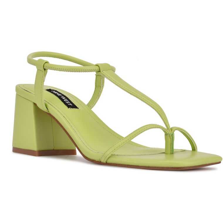 Nine West Gardeen Block Heel Verde Claro | 5398-RFKMA