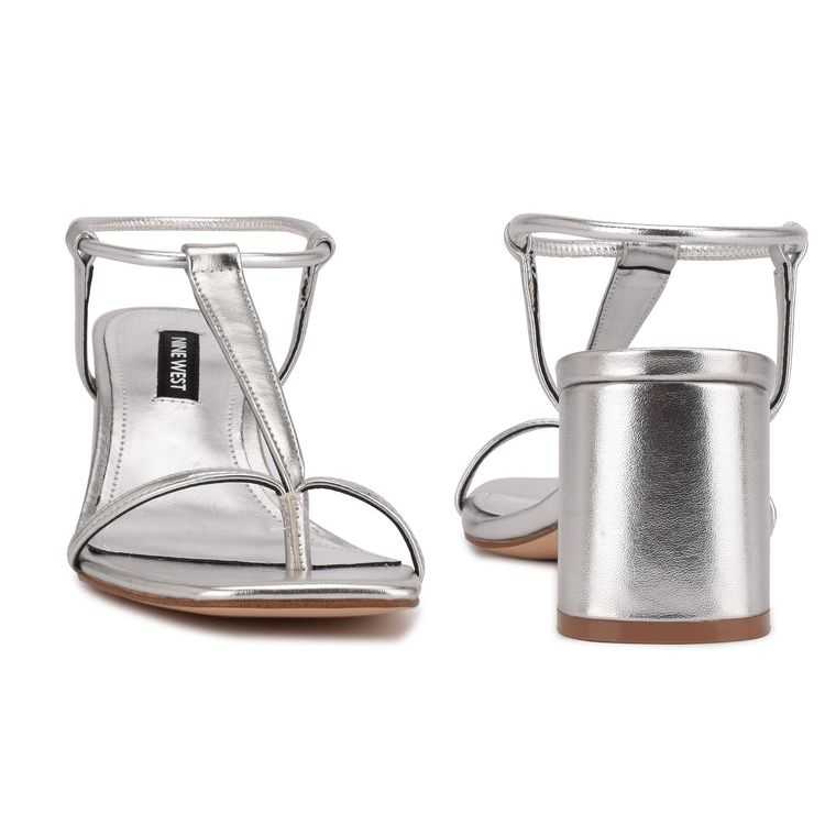 Nine West Gardeen Block Sandals Plateadas | 4708-EWYMJ