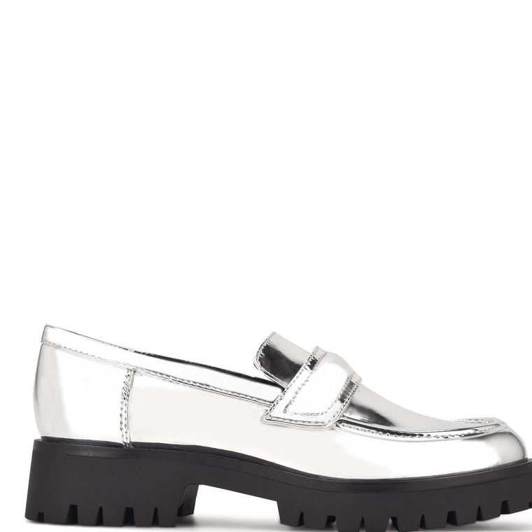 Nine West Garren Lug Sole Loafers Plateadas | 6341-CMXRL