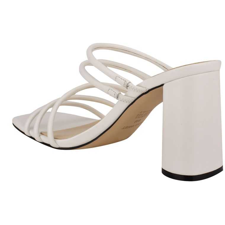 Nine West Girlie Block Heel Chanclas Blancas | 5831-UFXQG