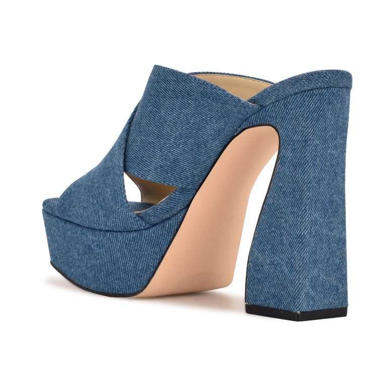 Nine West Girlz Plataforma Azules | 0375-IHQRD