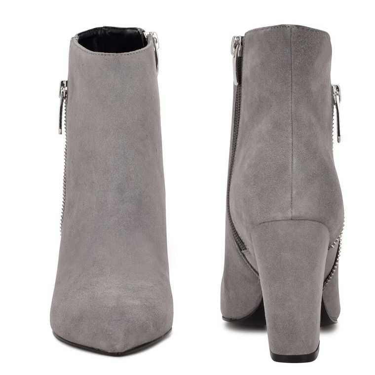 Nine West Glorya Booties Gris | 2163-ZKBFQ