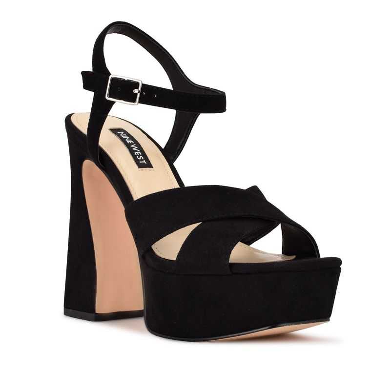 Nine West Glows Plataforma Negras | 4058-JZMRH