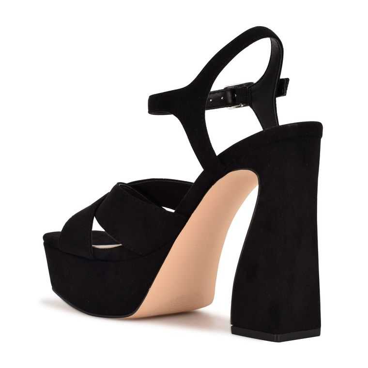 Nine West Glows Plataforma Negras | 4058-JZMRH