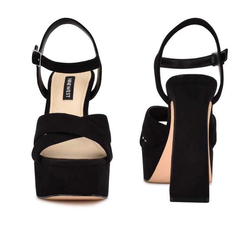 Nine West Glows Plataforma Negras | 4058-JZMRH