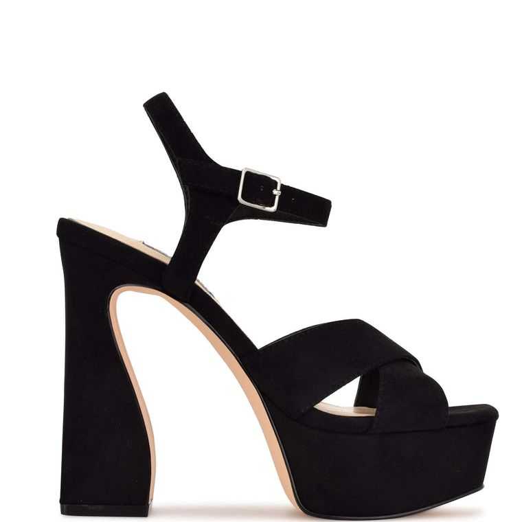 Nine West Glows Plataforma Negras | 4058-JZMRH