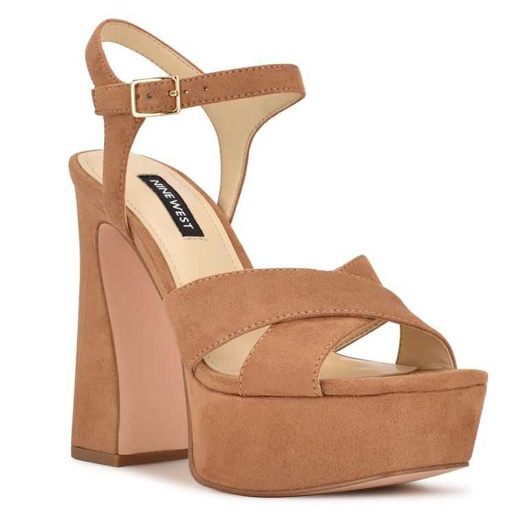 Nine West Glows Plataforma Sandals Marrones | 6583-SOYRW