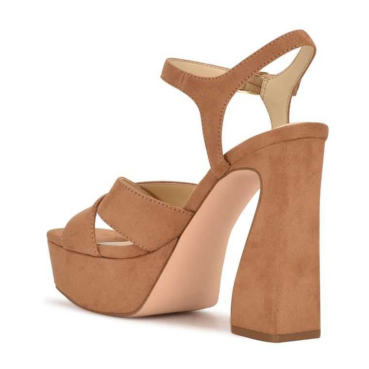 Nine West Glows Plataforma Sandals Marrones | 6583-SOYRW