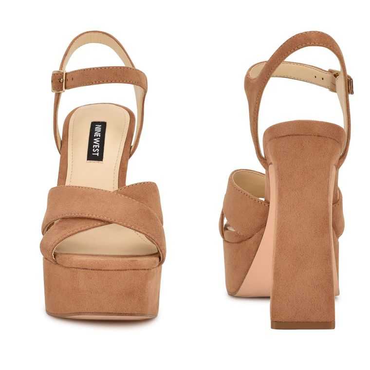 Nine West Glows Plataforma Sandals Marrones | 6583-SOYRW