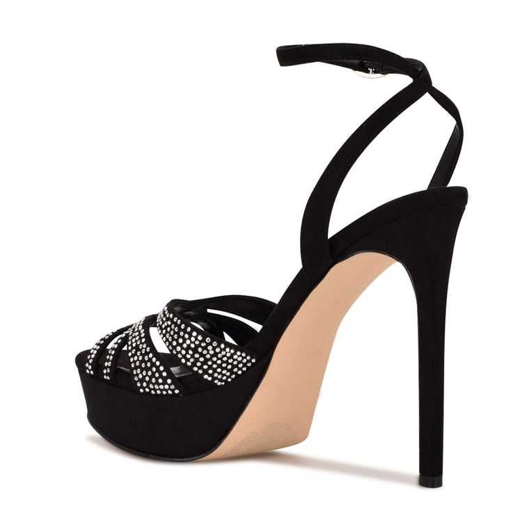 Nine West Gobig Plataforma Sandals Negras | 4189-FDUWI