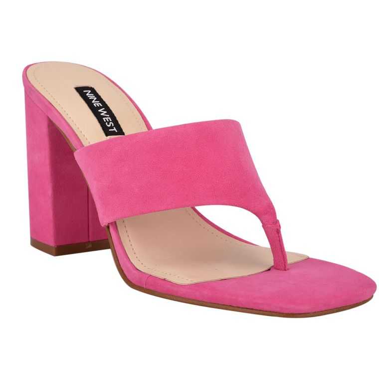 Nine West Gogo Block Heel Chanclas | 0487-BJGZE