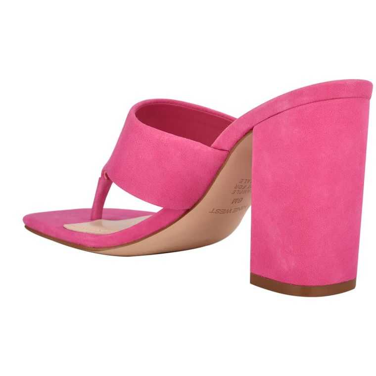 Nine West Gogo Block Heel Chanclas | 0487-BJGZE