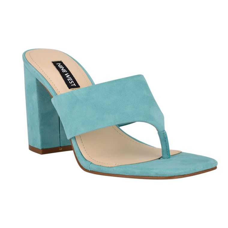 Nine West Gogo Block Heel Chanclas Sandals | 1506-YKNDV