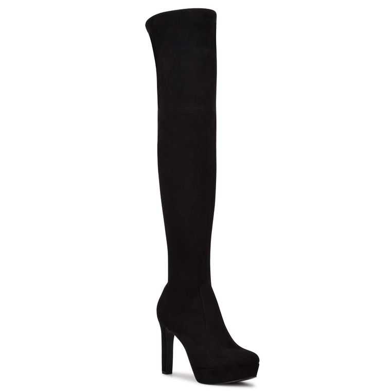 Nine West Gotcha Anchos Calf Over the Knee Plataforma Negras | 6248-EFTKG