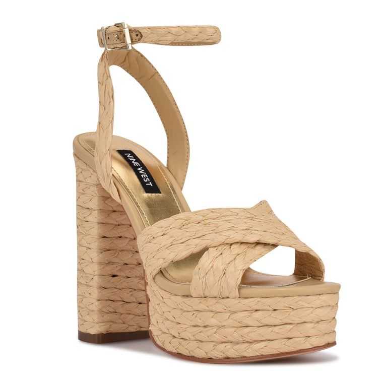 Nine West Hadyn Plataforma Beige | 4582-YOJVT