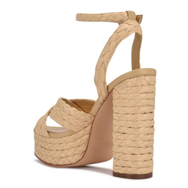 Nine West Hadyn Plataforma Beige | 4582-YOJVT