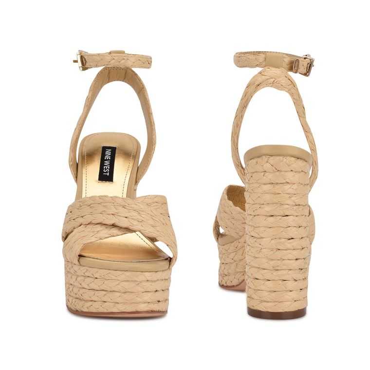 Nine West Hadyn Plataforma Beige | 4582-YOJVT