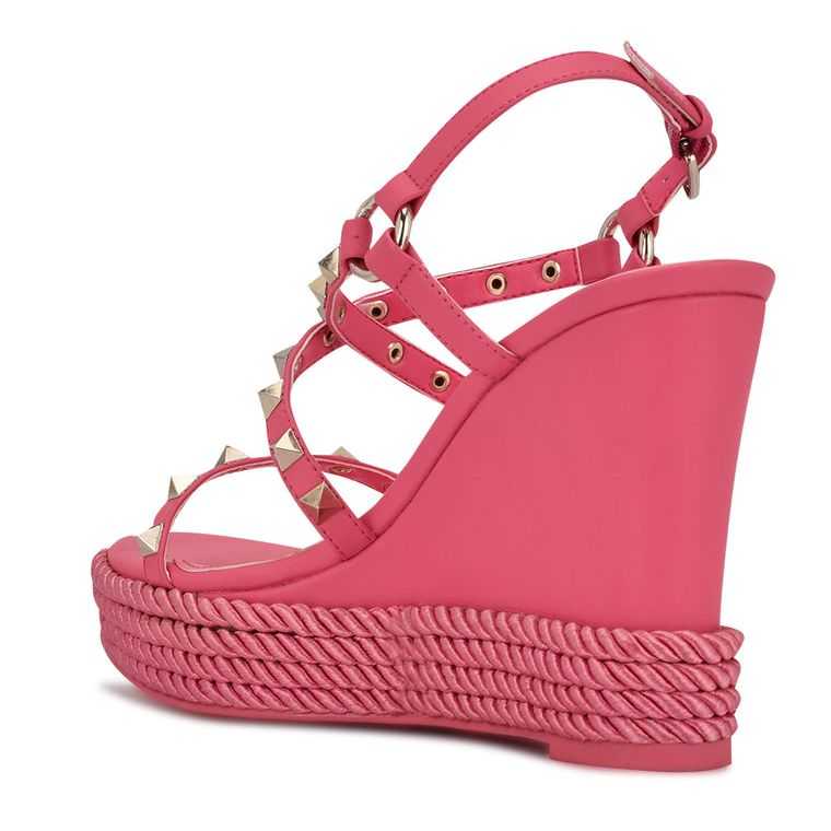 Nine West Harte Studded Alpargata Wedge Rosas | 3126-XZHEF