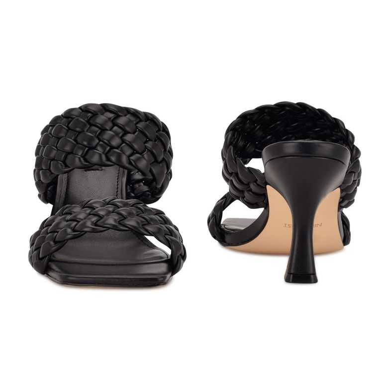 Nine West Hasnot Chanclas Sandals Negras | 6573-SYJTQ