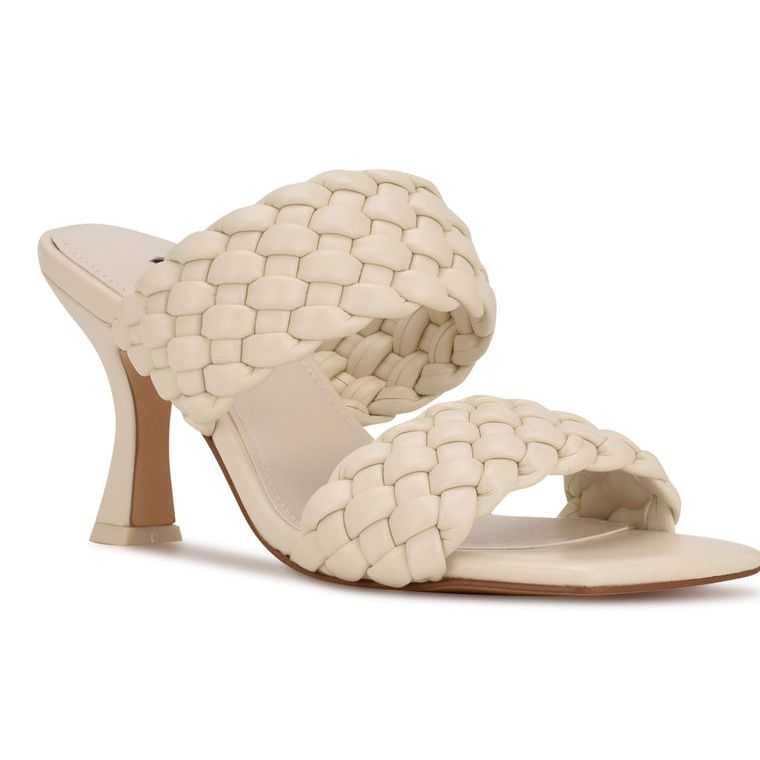 Nine West Hasnot Tacón Chanclas Creme | 6195-TWVEH