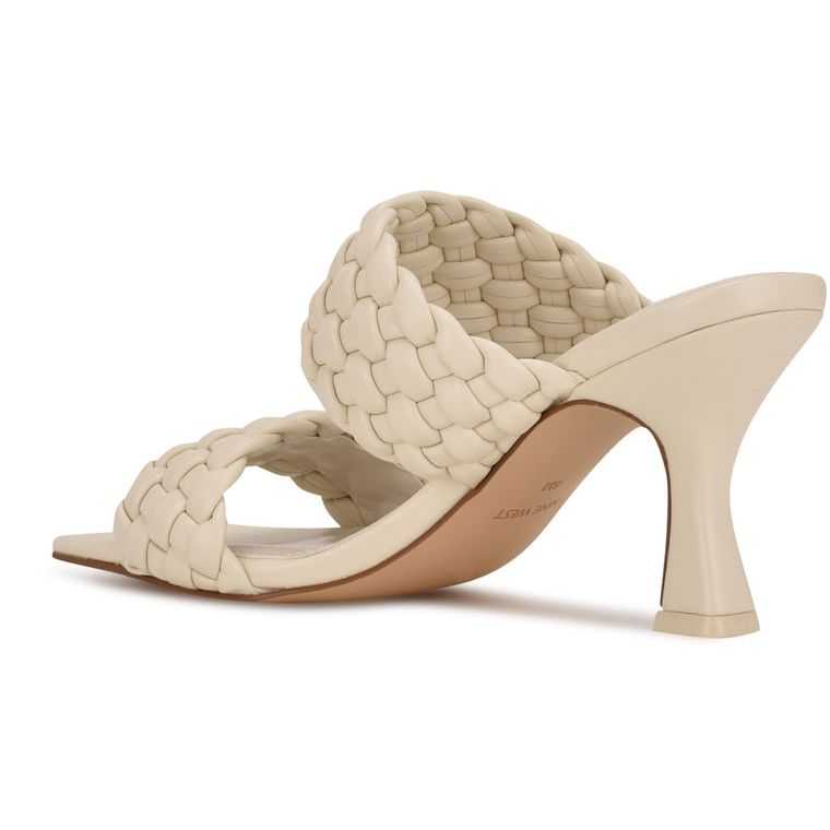 Nine West Hasnot Tacón Chanclas Creme | 6195-TWVEH