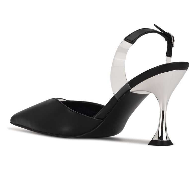 Nine West Heat Pointy Puntera Slingbacks Negras | 3281-PZYDE