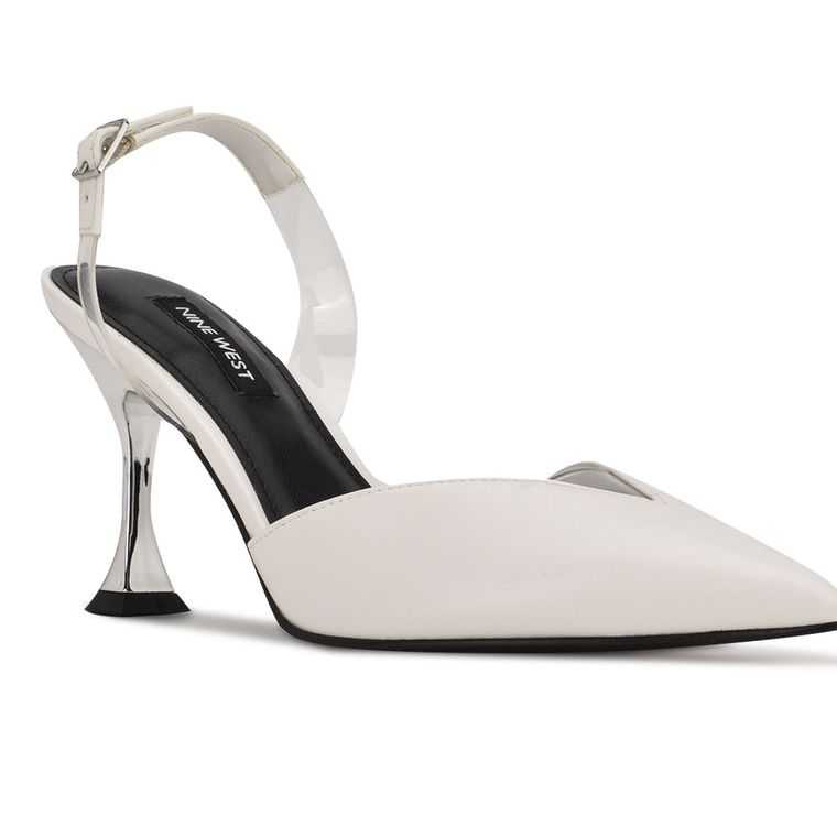 Nine West Heat Pointy Puntera Slingbacks Blancas | 6328-TXUVD