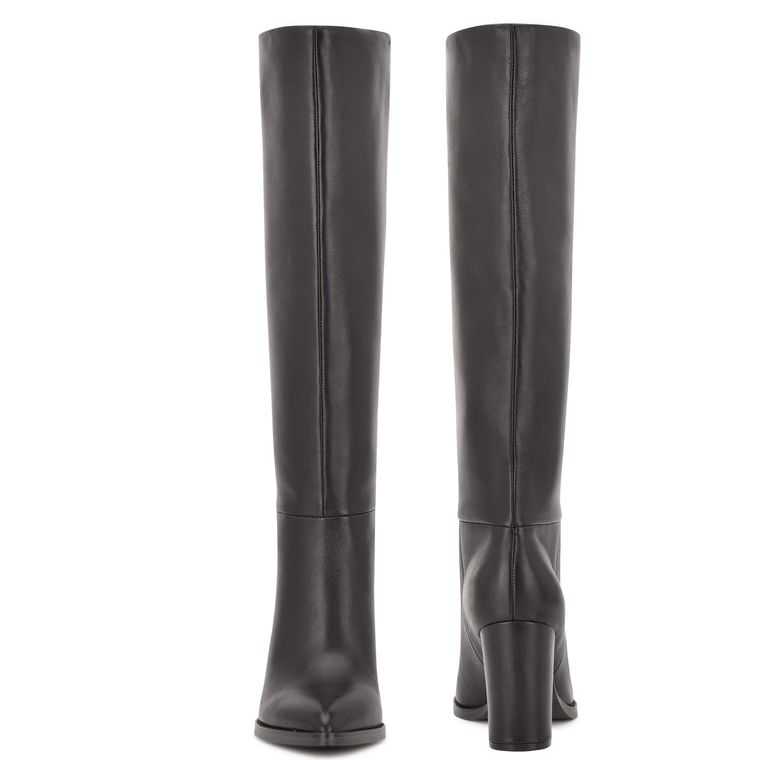 Nine West Hiya Anchos Calf Tacón Boots Negras | 5318-WGZBR