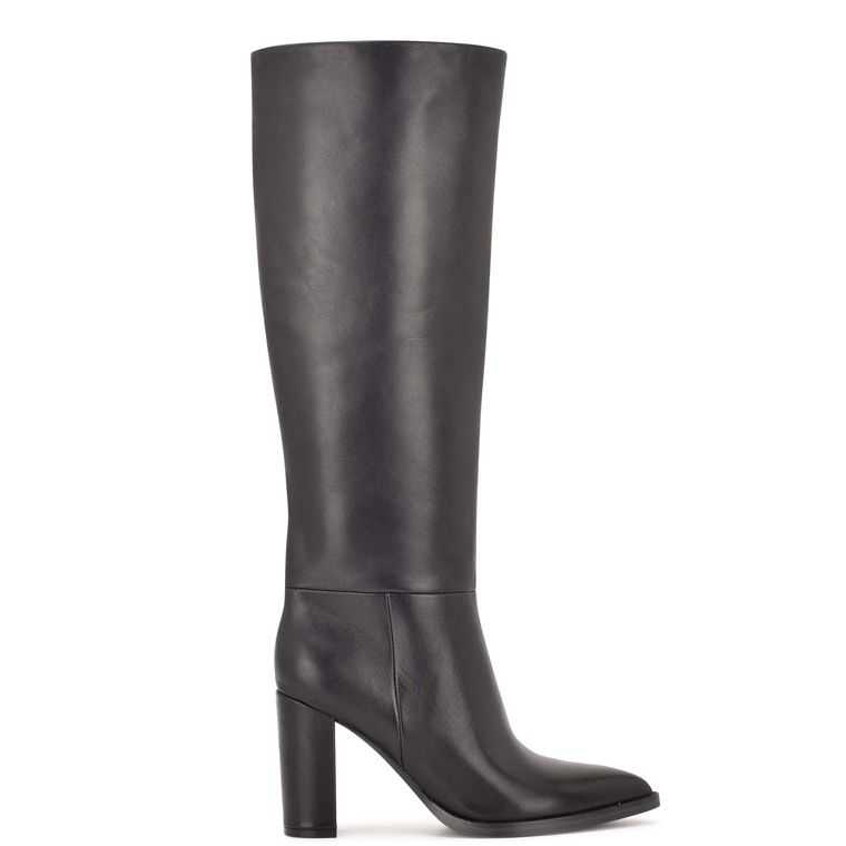 Nine West Hiya Anchos Calf Tacón Boots Negras | 5318-WGZBR