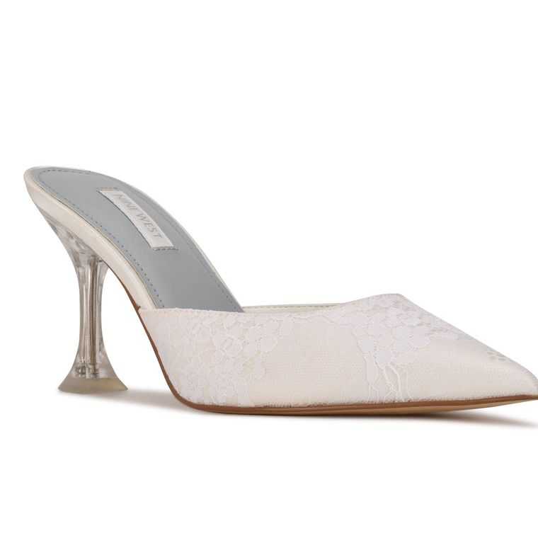 Nine West Hott Pointy Puntera Mules Blancas | 2914-IYGCN