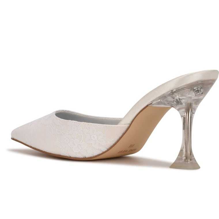 Nine West Hott Pointy Puntera Mules Blancas | 2914-IYGCN