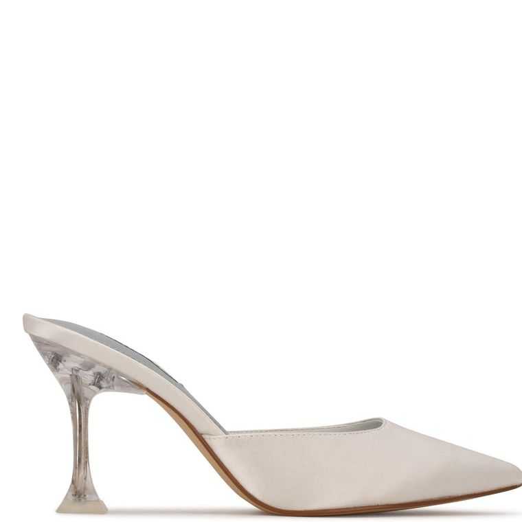 Nine West Hott Pointy Puntera Mules Blancas | 5764-TKGUN