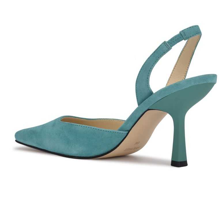 Nine West Hurry Snip Puntera Slingbacks Verde | 7150-BZSNL