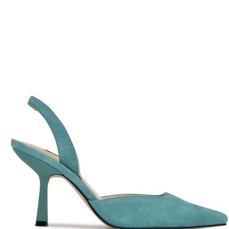 Nine West Hurry Snip Puntera Slingbacks Verde | 7150-BZSNL