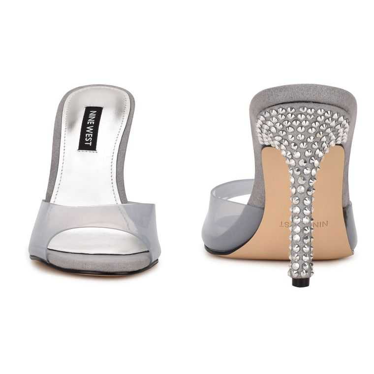 Nine West Ido Rhinestone Chanclas Sandals Gris Claro | 2185-TJUPZ