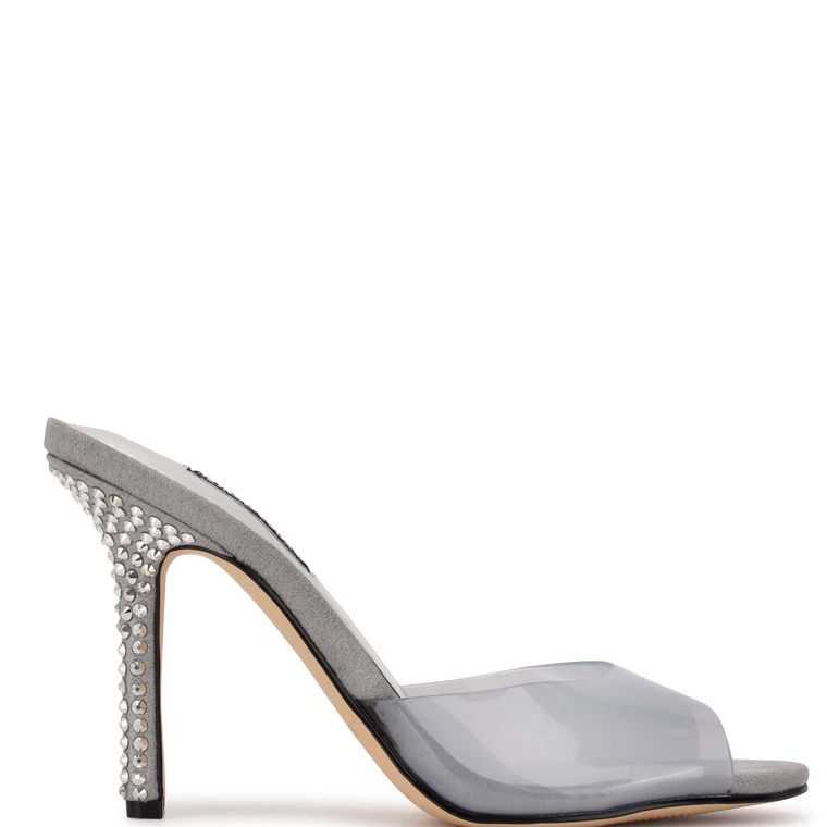 Nine West Ido Rhinestone Chanclas Sandals Gris Claro | 2185-TJUPZ