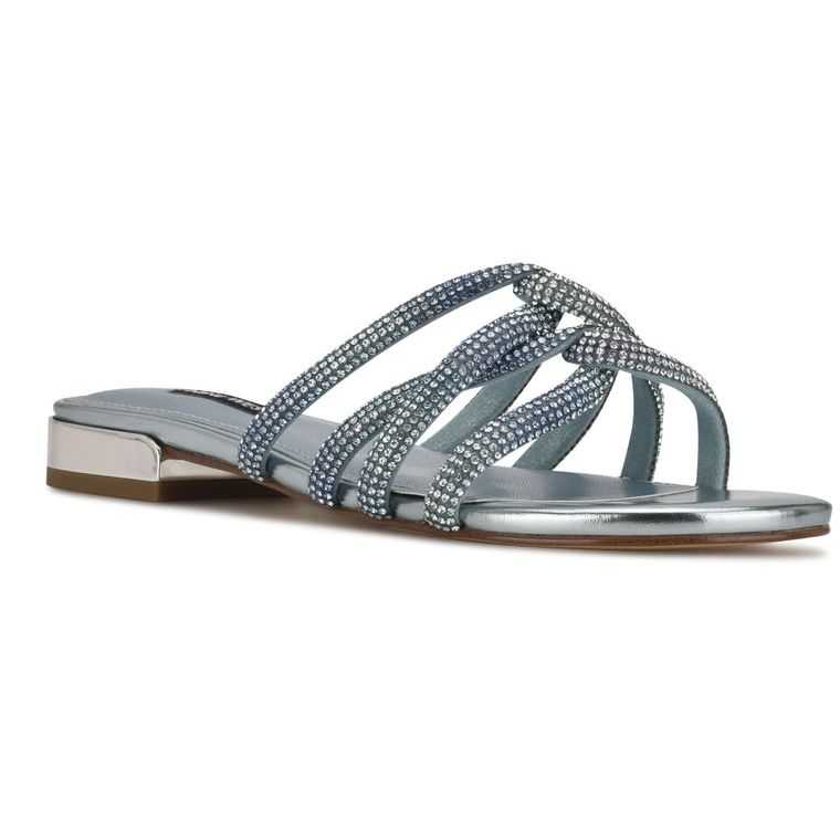 Nine West Iria Vestido Chanclas Sandals Azules Multicolor | 4862-FMHSZ