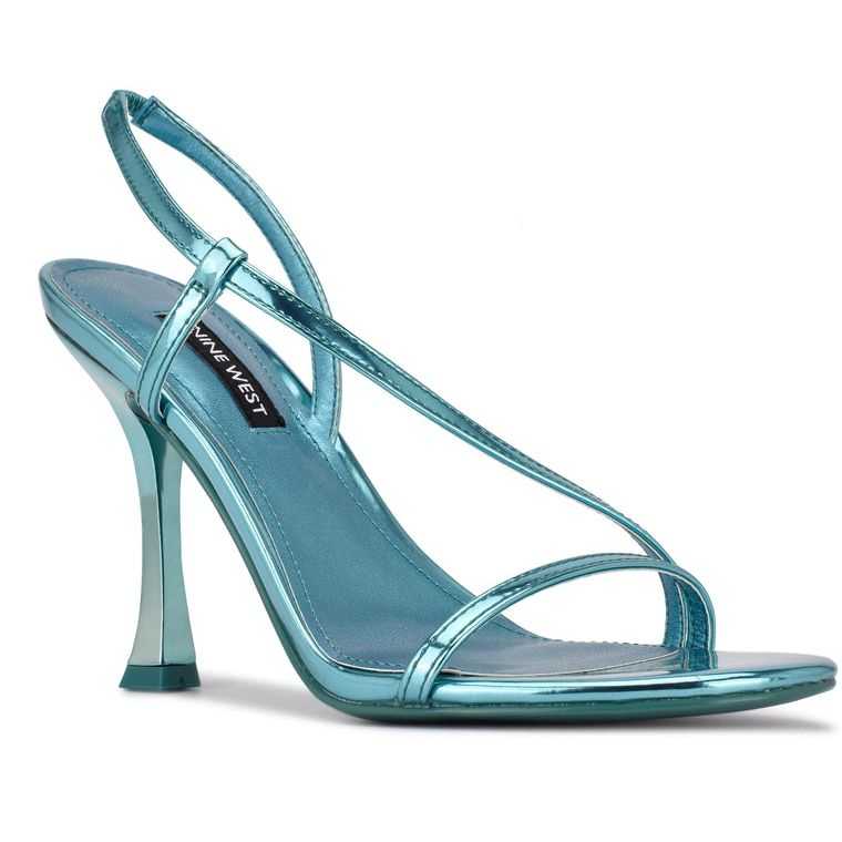 Nine West Isaw Vestido Sandals Azules Metal | 1093-FVEPQ