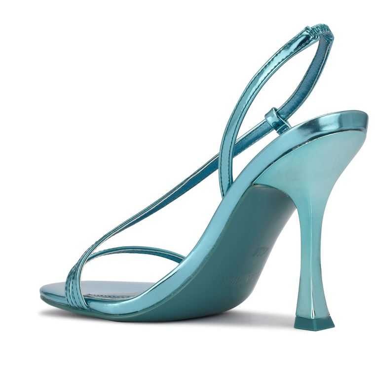 Nine West Isaw Vestido Sandals Azules Metal | 1093-FVEPQ