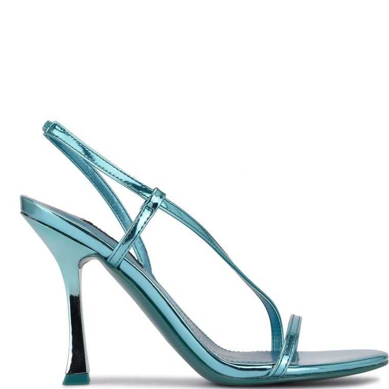 Nine West Isaw Vestido Sandals Azules Metal | 1093-FVEPQ