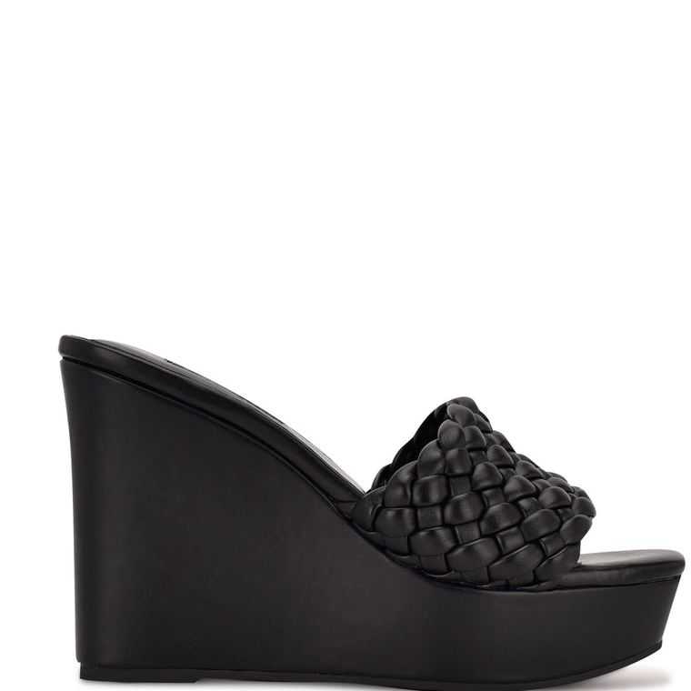 Nine West Kat Plataforma Chanclas Sandals Negras | 6359-QNRAO