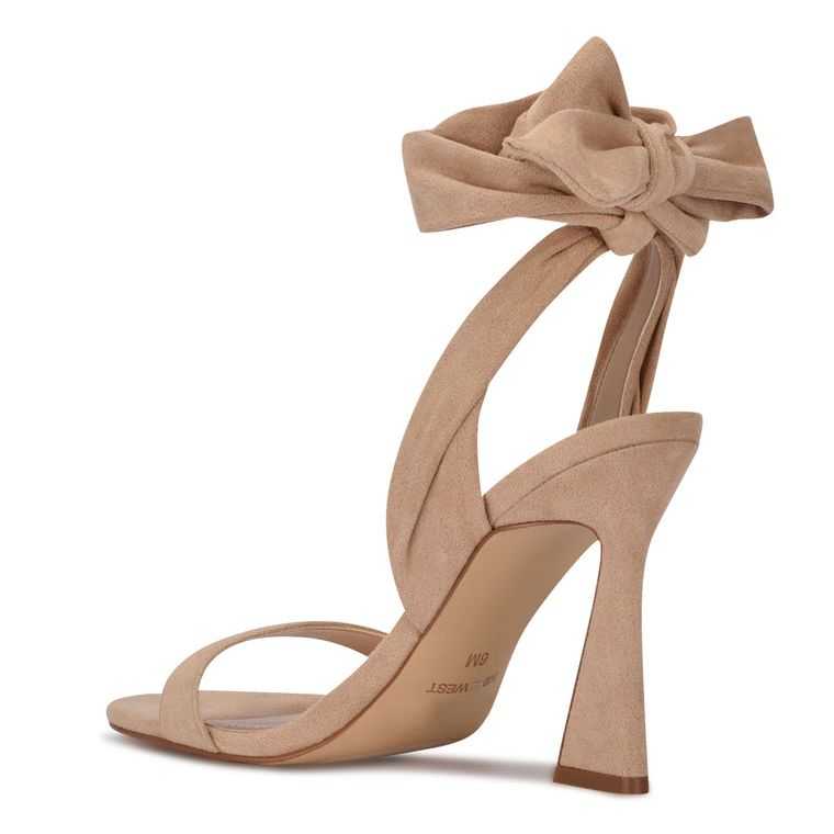 Nine West Kelsie Ankle Wrap Sandals Beige | 5364-BUMDY